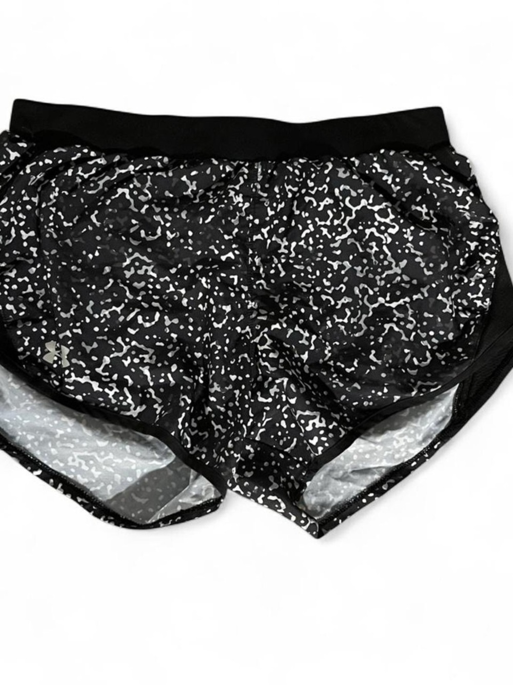 Under Armour HeatGear Running Shorts M Black Speckled Lined Athletic